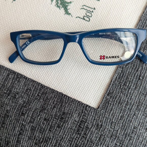 X GAMES JUMP OFF 470 BLUE SILVER ESPN FRAMES EYEGLASSES 46 15 130 KIDS - Picture 6 of 7